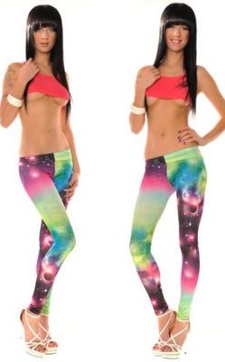 Женские сексуальные красочные Galaxy Cosmo Print Эластичные узкие леггинсы